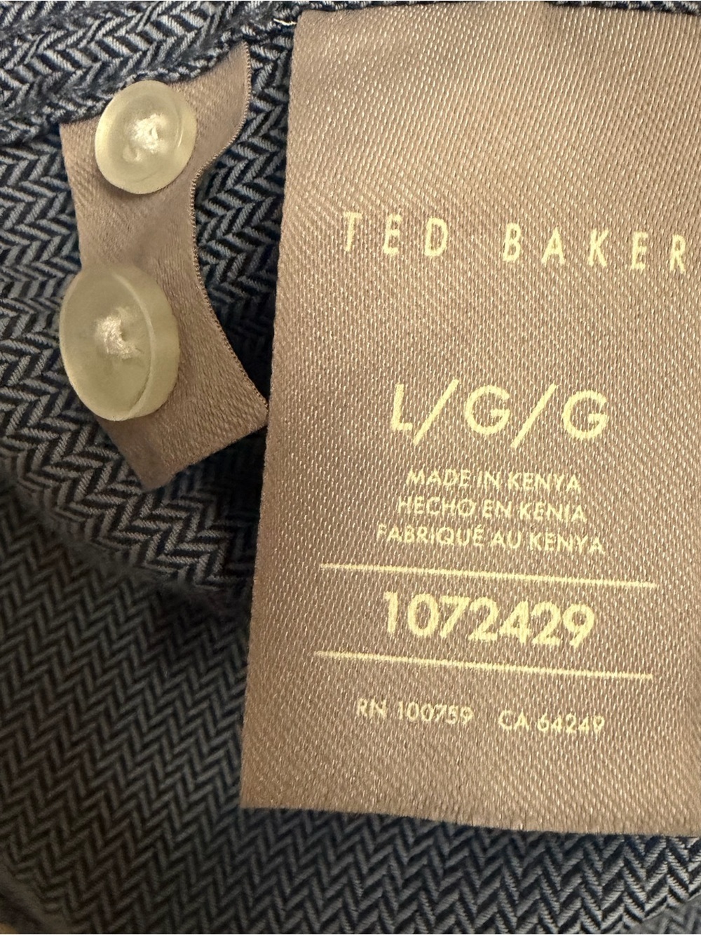 Ted Baker Dark Blue Men's Long-Sleeve Button-Down Shirt - Picture 4 of 5